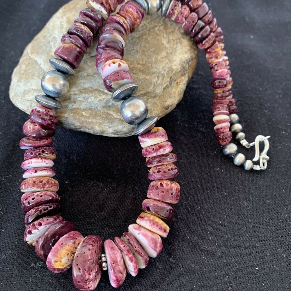 Navajo Pearls Spiny Oyster Necklace Pendant Ln 20 - Picture 7 of 12